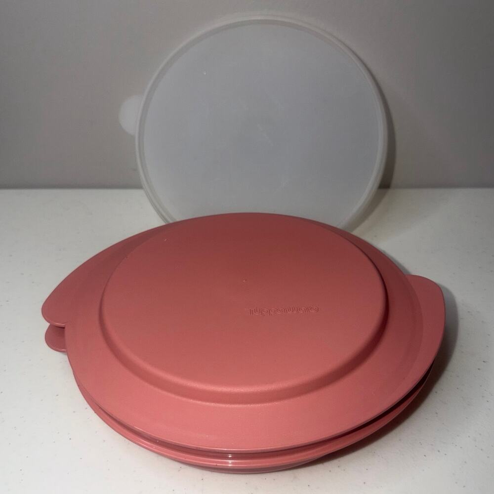 Vintage Tupperware Microwave Reheatables Lid & Bowl Dusty Pink 2528A 2527A